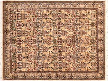 handmade Traditional Razia Beige Grey Hand Knotted RECTANGLE 100% WOOL area rug 6x9